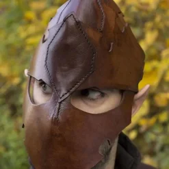 Epic Armoury Assassin, LARP Helm, Bruin Leer