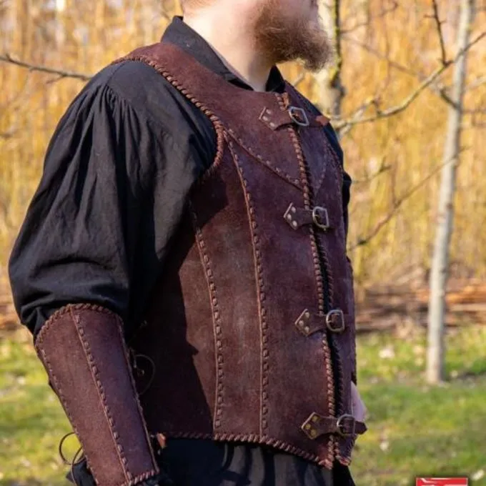 Epic Armoury Brigandine Met Riemen, Bruin - Afbeelding 2