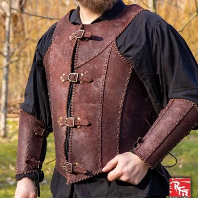 Epic Armoury Brigandine Met Riemen, Bruin