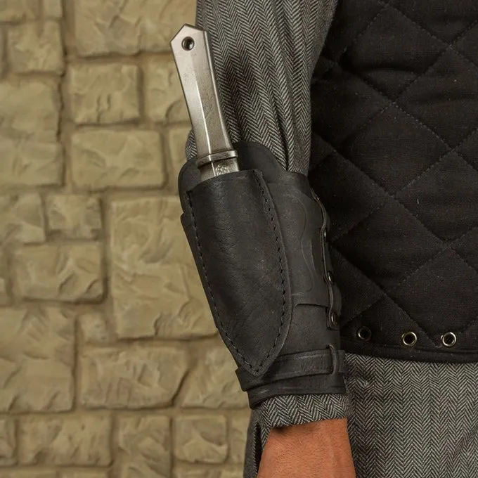 Mytholon Geralt Armbeschermer Voor Werpmessen, Zwart, Rechts - Afbeelding 4