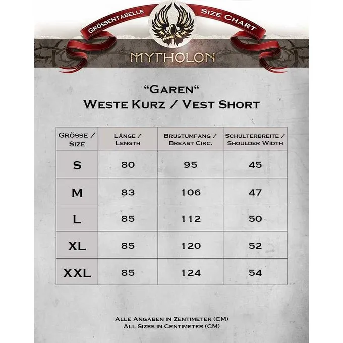 Mytholon Kort Vest Garen, Bruin Leer - Afbeelding 3