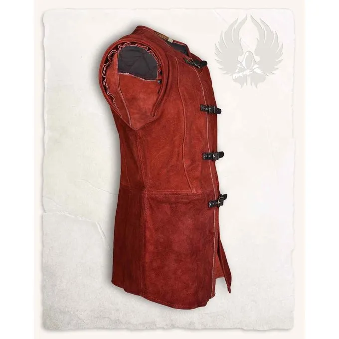 Mytholon Kort Vest Garen, Rood Leer - Afbeelding 4