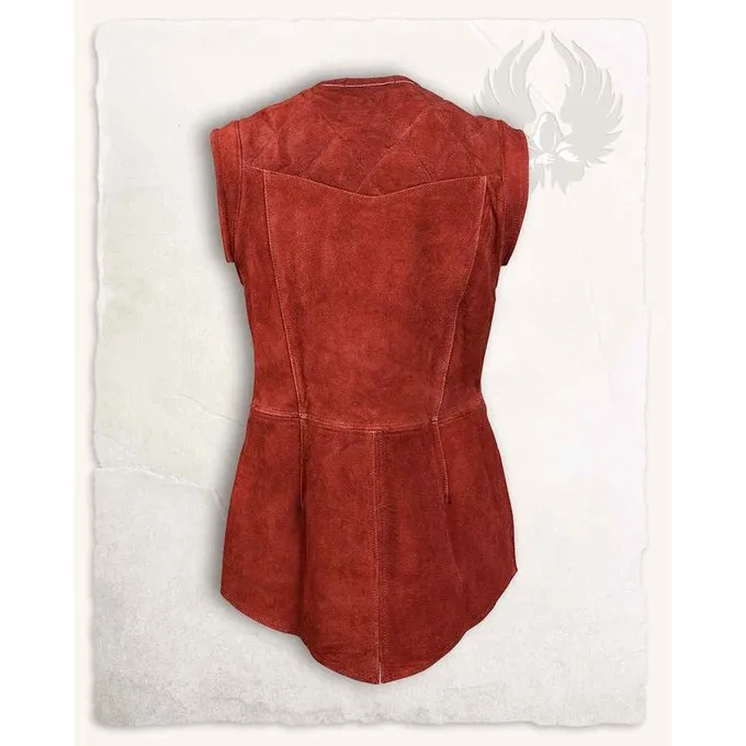 Mytholon Kort Vest Garen, Rood Leer - Afbeelding 5