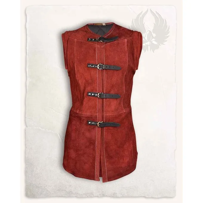 Mytholon Kort Vest Garen, Rood Leer
