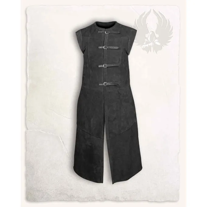 Mytholon Lang Vest Garen, Zwart Leer