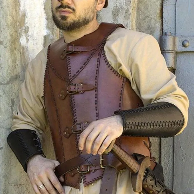 Epic Armoury LARP Leren Soldatenpantser, Bruin - Afbeelding 2
