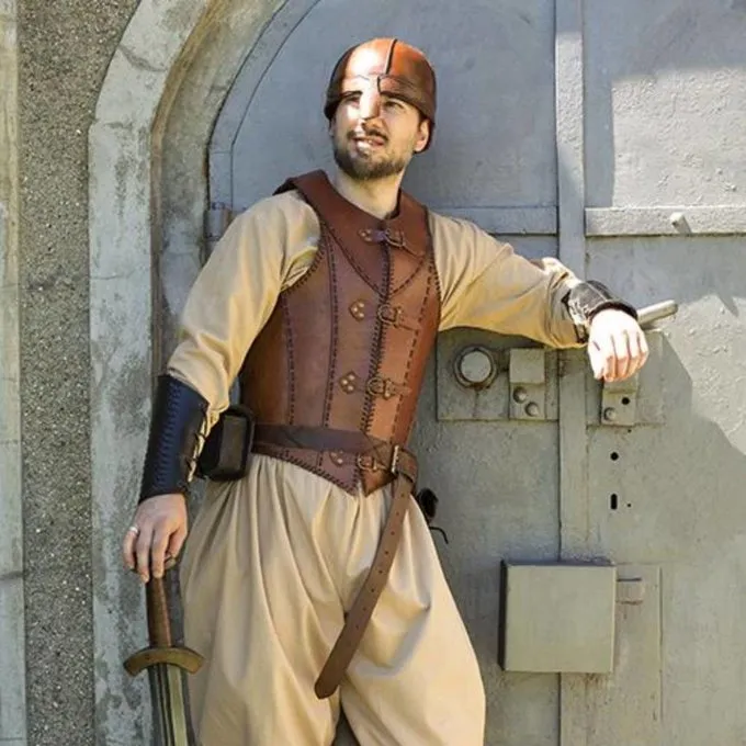 Epic Armoury LARP Leren Soldatenpantser, Bruin - Afbeelding 3