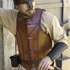 Epic Armoury LARP Leren Soldatenpantser, Bruin