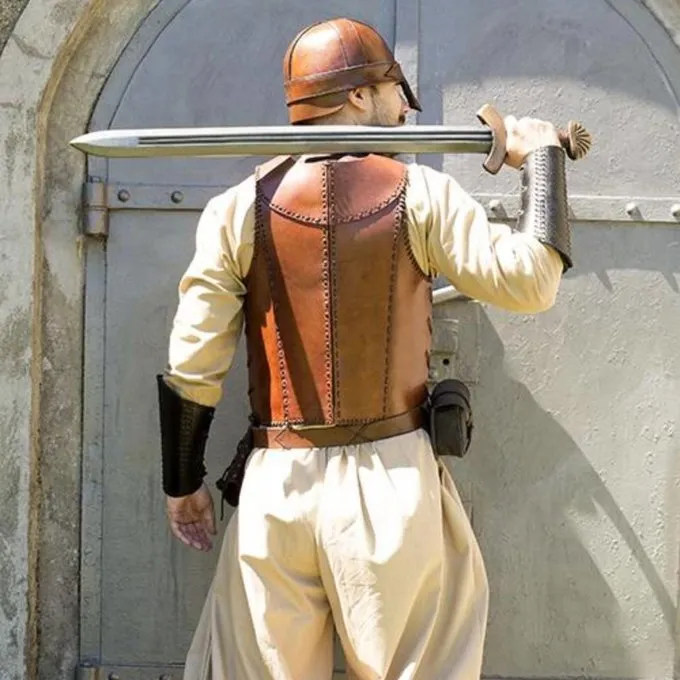 Epic Armoury LARP Leren Soldatenpantser, Bruin - Afbeelding 5