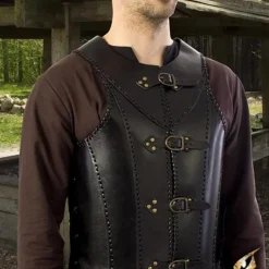 Epic Armoury LARP Leren Soldatenpantser, Zwart