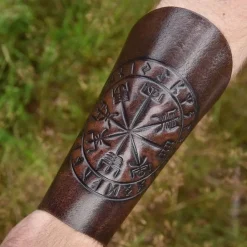 Deepeeka Leren Armbeschermer Met Vegvisir