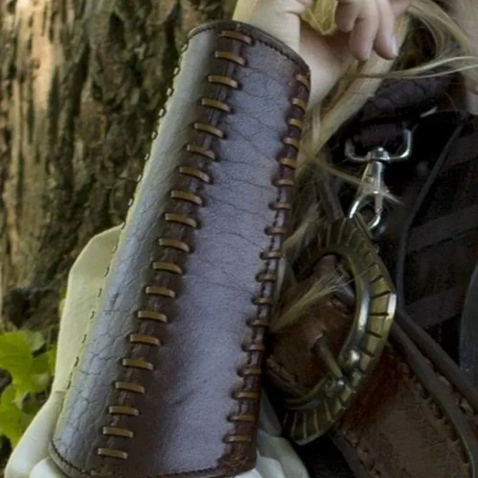 Epic Armoury Leren Armbeschermers Battle, Paar, Bruin - Afbeelding 5