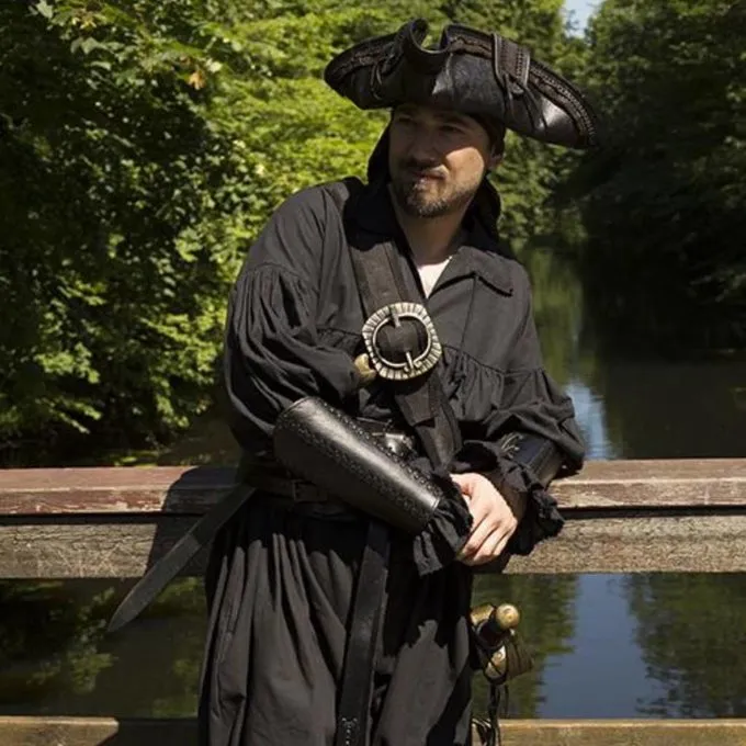 Epic Armoury Leren Armbeschermers Battle, Paar, Zwart - Afbeelding 3