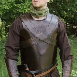 Deepeeka Leren Borstpanter Met Kruis, Bruin