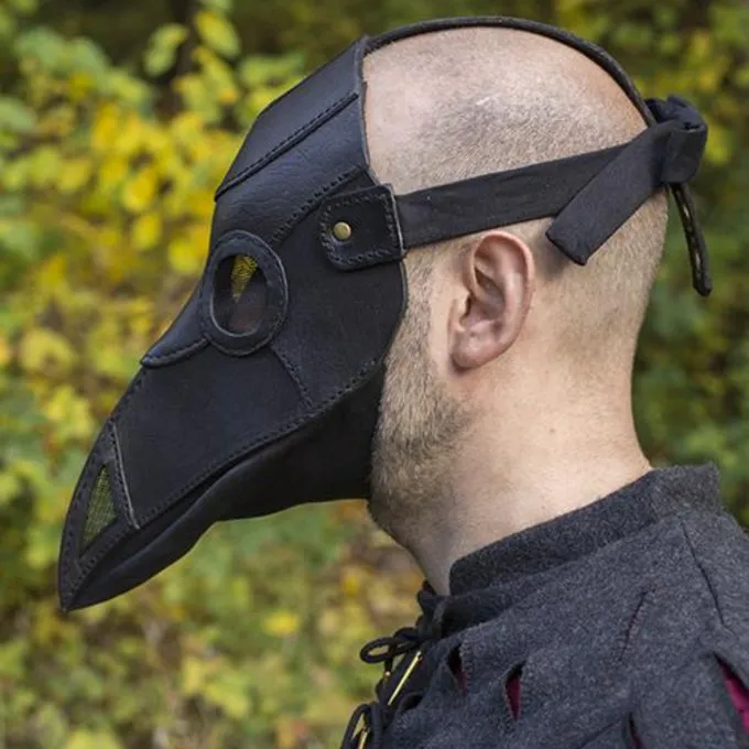 Epic Armoury Leren Masker Pestdokter, Zwart - Afbeelding 2