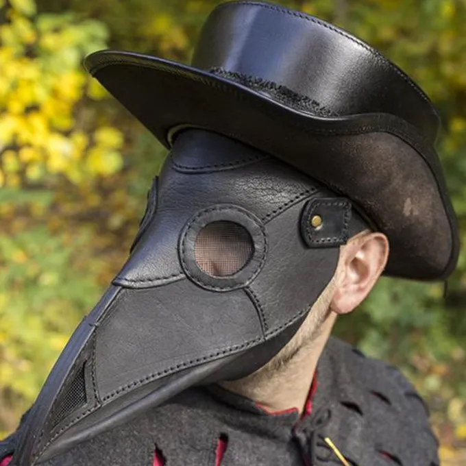 Epic Armoury Leren Masker Pestdokter, Zwart - Afbeelding 3