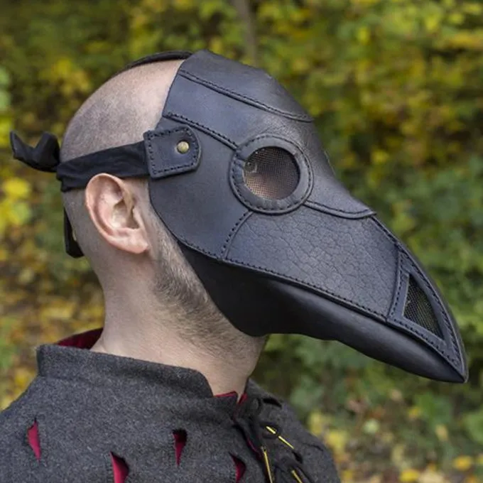 Epic Armoury Leren Masker Pestdokter, Zwart - Afbeelding 4