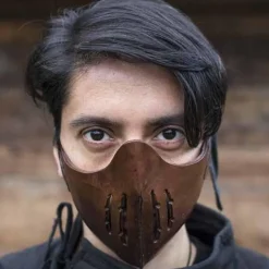 Epic Armoury Leren Mempo Halfmasker, Bruin