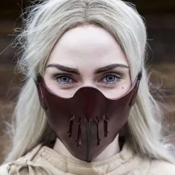 Epic Armoury Leren Mempo Halfmasker, Rood