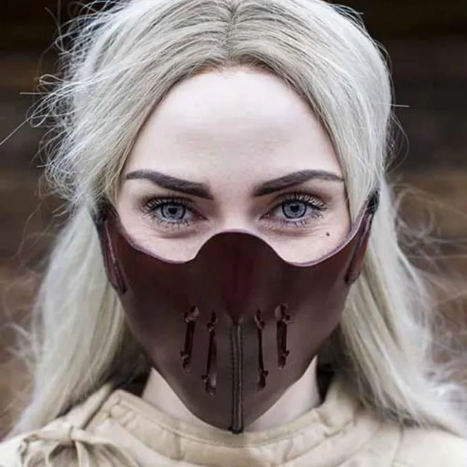 Epic Armoury Leren Mempo Halfmasker, Rood