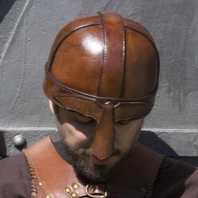 Epic Armoury Leren Neushelm, Bruin - Afbeelding 2