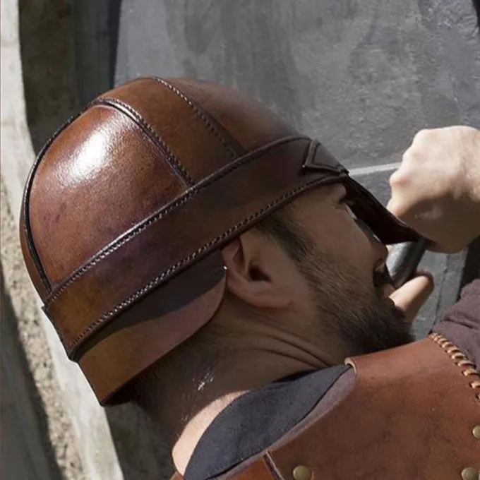 Epic Armoury Leren Neushelm, Bruin - Afbeelding 3