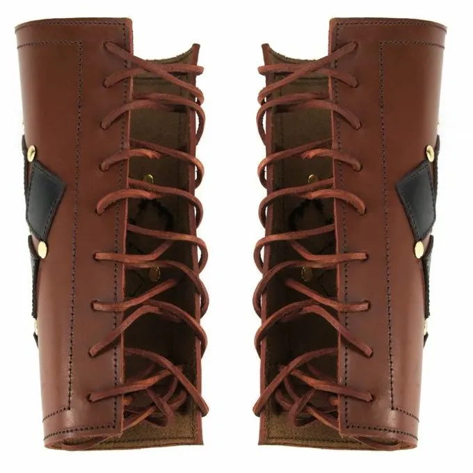 Leonardo Carbone Leren Onderarmbeschermers Pius, Bruin - Afbeelding 2