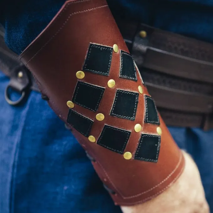 Leonardo Carbone Leren Onderarmbeschermers Pius, Bruin - Afbeelding 3