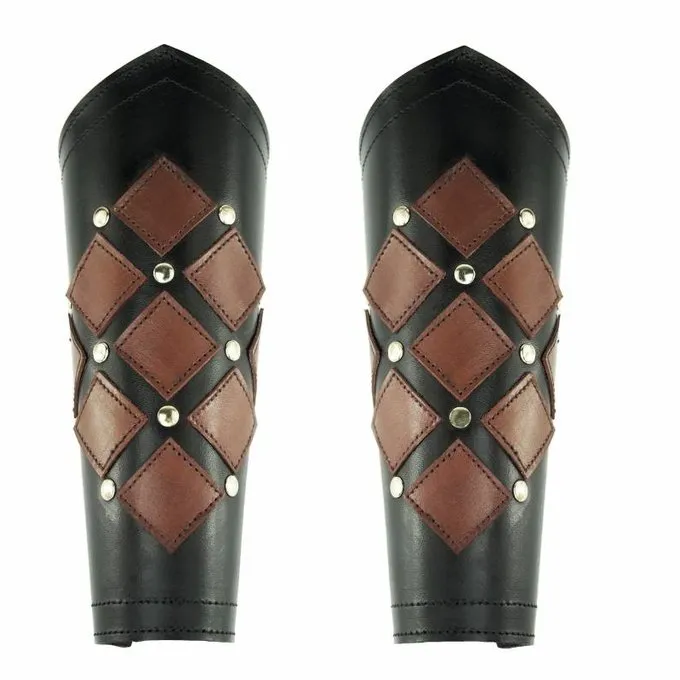 Leonardo Carbone Leren Onderarmbeschermers Pius, Zwart