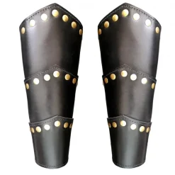 Leonardo Carbone Leren Onderarmbeschermers Victor, Zwart