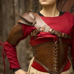 Epic Armoury Leren Schouderpantser, Bruin