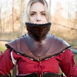 Epic Armoury Nobele Leren Gorget, Zwart