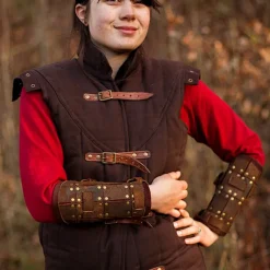 Epic Armoury Paar Armbeschermers Fighter, Bruin