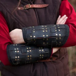 Epic Armoury Paar Armbeschermers Fighter, Zwart