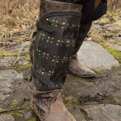 Epic Armoury Paar Beenbeschermers Fighter, Zwart