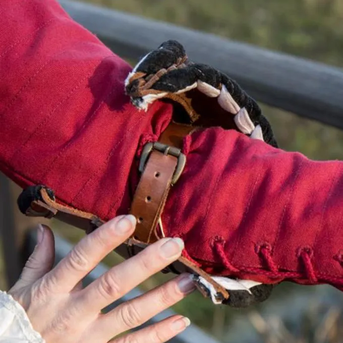 Epic Armoury Paar Leren Elleboogbeschermers, Bruin-zwart - Afbeelding 2