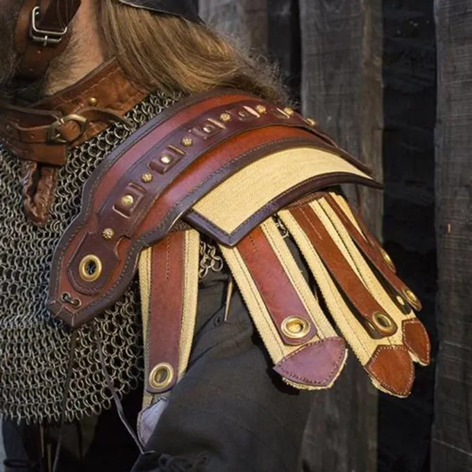 Epic Armoury Romeins Schouderpantser Van Leer - Afbeelding 3