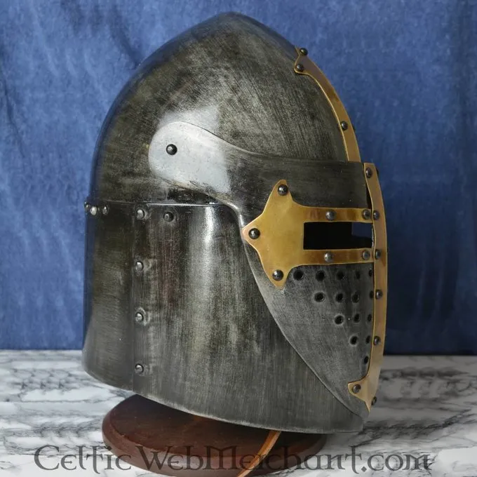 Deepeeka Sugarloaf Helm, Met Scharnierend Vizier 1,6mm, Met Antieke Afwerking - Afbeelding 2