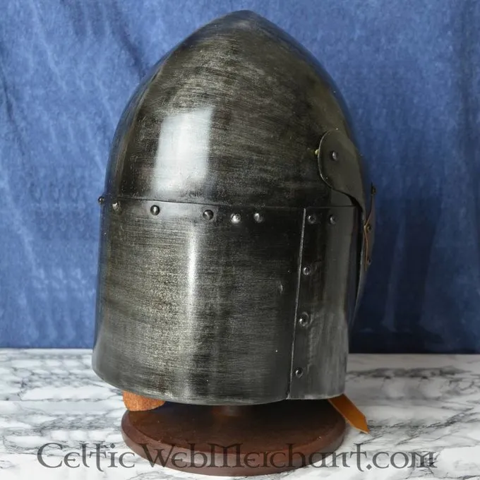 Deepeeka Sugarloaf Helm, Met Scharnierend Vizier 1,6mm, Met Antieke Afwerking - Afbeelding 3