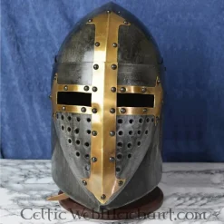 Deepeeka Sugarloaf Helm, Met Scharnierend Vizier 1,6mm, Met Antieke Afwerking