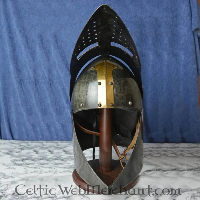 Deepeeka Sugarloaf Helm, Met Scharnierend Vizier 1,6mm, Met Antieke Afwerking - Afbeelding 6