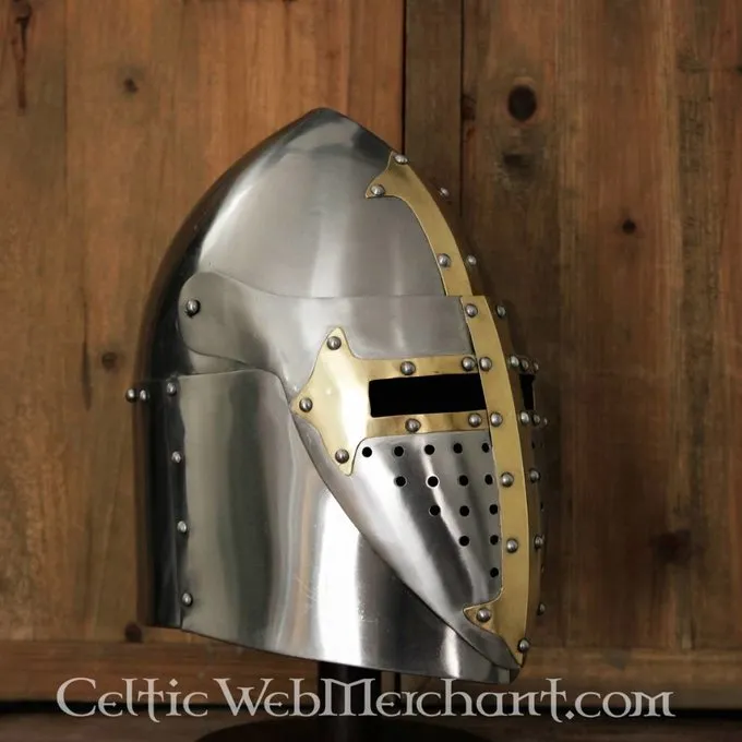 Deepeeka Sugarloaf Helm, Met Scharnierend Vizier 1,6mm,gepolijst - Afbeelding 2