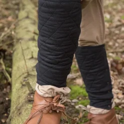 Epic Armoury Zwarte Gambeson Beenbeschermers, Paar